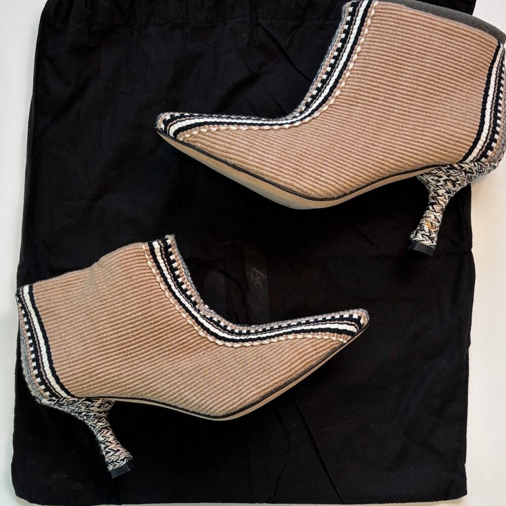 Amambaih INMA Spain Woven Ankle Boots 37 Sculptural Heel Boho